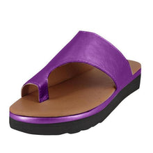 Load image into Gallery viewer, Women Leather Shoes Comfy Platform Flat Sole Ladies Casual Soft Big Toe Foot Sandal Walking Strappy Slides Sandals Open Toe Summer Shoes With Arch Support