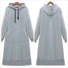 Load image into Gallery viewer, Women Loose Long Hoodie Casual Solid Color Hooded Sweatshirts Student's Autumn Winter Baggy Pullover Oversized Sweatshirt Dress