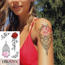 Load image into Gallery viewer, Women Luxury Temporary Stickers Realistic Body Tattoo Flowers Bird Elegant Big Design