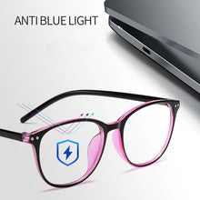 Load image into Gallery viewer, Women Myopia Glasses Ladies Blue And Anti Eye Strain Headache Computer Glasses Transparent Lens Film Coated Oval Formed Myopia Glasses -1.0 -1.5 -2.0 -2.5 -3.0 -3.5 -4.0 -4.5 -5.0 -5.5