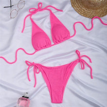 Load image into Gallery viewer, Women One-Shoulder Bikini Swimsuit Women Push Up Swimwear Women's Bathing Suit Comfortable Bikini Ribbed Two Piece Swimsuit Bikini Set Summer Bathing Suit Beach Wear Swimming Suit