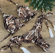 Load image into Gallery viewer, Women Push-up Bikini Swimwear Adjustable Swimsuit Bathing Suit Beachwear Women's Tie Bikini Lace Up Bottom String Swimsuit Bandage Swim Beach Wear Summer Comfortable Bikini Set