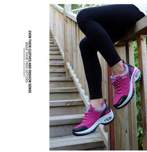 Load image into Gallery viewer, Women Running Air Cushion Athletic Sneakers Walking Breathable Sport Lace Up Hight Platform Casual Shoes Womens Mesh Sneakers Fashion Tennis Breathable Walking Gym Work Shoes