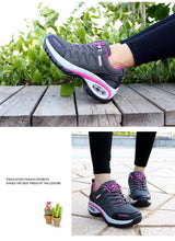 Load image into Gallery viewer, Women Running Air Cushion Athletic Sneakers Walking Breathable Sport Lace Up Hight Platform Casual Shoes Womens Mesh Sneakers Fashion Tennis Breathable Walking Gym Work Shoes