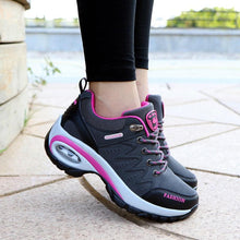 Load image into Gallery viewer, Women Running Air Cushion Athletic Sneakers Walking Breathable Sport Lace Up Hight Platform Casual Shoes Womens Mesh Sneakers Fashion Tennis Breathable Walking Gym Work Shoes