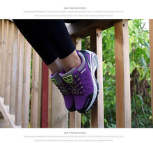 Load image into Gallery viewer, Women Running Air Cushion Athletic Sneakers Walking Breathable Sport Lace Up Hight Platform Casual Shoes Womens Mesh Sneakers Fashion Tennis Breathable Walking Gym Work Shoes