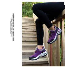 Load image into Gallery viewer, Women Running Air Cushion Athletic Sneakers Walking Breathable Sport Lace Up Hight Platform Casual Shoes Womens Mesh Sneakers Fashion Tennis Breathable Walking Gym Work Shoes