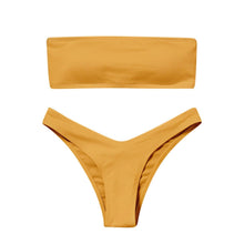 Load image into Gallery viewer, Women's Bikini Two Piece Swimsuit Swimwear Beach Bathing Suit Woman Two-Piece Strapless Padded High Cut Bandeau Bathing Suit Swimwear