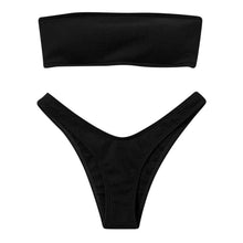 Load image into Gallery viewer, Women's Bikini Two Piece Swimsuit Swimwear Beach Bathing Suit Woman Two-Piece Strapless Padded High Cut Bandeau Bathing Suit Swimwear