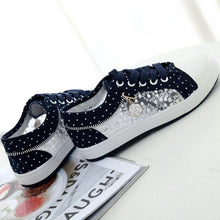 Load image into Gallery viewer, Women's Casual Shoes Summer Fashion Low Top Women's Sneakers Breathable Mesh Low Casual Canvas Shoes Lace-up Classic Shoes Comfortable Tennis Shoes For Walking