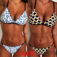 Load image into Gallery viewer, Women's Floral Printed Bikini Sets Push-Up Padded Bra Swimsuit Swimwear Bathing Suit Flower Beachwear Costume Floral Printed Swimsuit Triangle Bikini Tie Side High Cut Cheeky Bikini Set