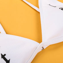 Load image into Gallery viewer, Women’s Funny Printed 2Pcs Bikini Suits Women's Scalloped Triangle Bikini Print Bottom Two Piece Swimsuit Deep V-neck Detachable Breast Pad Sling Tops with Triangle Bottoms Swimsuits