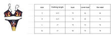 Load image into Gallery viewer, Women’s Funny Printed 2Pcs Bikini Suits Women's Scalloped Triangle Bikini Print Bottom Two Piece Swimsuit Deep V-neck Detachable Breast Pad Sling Tops with Triangle Bottoms Swimsuits