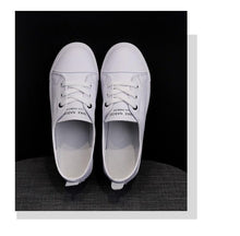 Load image into Gallery viewer, Women's Genuine Leather Sneakers Casual Fashionable Sports Shoes Vulcanized Woman Summer Flat Shoe Leather Women Lace Up Casual Shoes White Fashion Sneakers