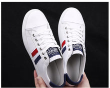 Load image into Gallery viewer, Women's Genuine Leather Sneakers Women Casual Fashionable Sports Shoes Vulcanized Woman White Flat White Sneakers Leather Casual Shoes White Tennis Sneakers