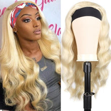 Load image into Gallery viewer, Women's Headband Wig Body Wave Natural Black Blonde Wigs with Headband Fake Hair Synthetic Wigs For Black Women Cosplay Wigs For Women Gifts for girlfriends