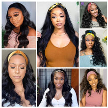 Load image into Gallery viewer, Women's Headband Wig Body Wave Natural Black Blonde Wigs with Headband Fake Hair Synthetic Wigs For Black Women Cosplay Wigs For Women Gifts for girlfriends