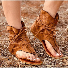 Load image into Gallery viewer, Women's Sandals Retro Ladies Flip Flops Clip Toe Vintage Black Boots Casual Fashion Summer Woman Clip Toe Vintage Boots Casual Tassel Rome Fashion Summer Comfortable Woman Shoes