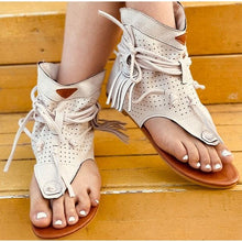 Load image into Gallery viewer, Women's Sandals Retro Ladies Flip Flops Clip Toe Vintage Black Boots Casual Fashion Summer Woman Clip Toe Vintage Boots Casual Tassel Rome Fashion Summer Comfortable Woman Shoes