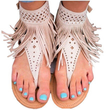 Load image into Gallery viewer, Women's Sandals Retro Ladies Flip Flops Clip Toe Vintage Black Boots Casual Fashion Summer Woman Clip Toe Vintage Boots Casual Tassel Rome Fashion Summer Comfortable Woman Shoes