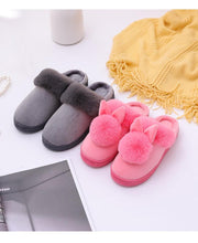 Load image into Gallery viewer, Women's Shoes Rabbit Ear Floor Indoor Cotton Slippers Winter Autumn Shoes Women Non-Slip Thick Bottom House Animal Slippers For Women Mens Winter Warm Memory Foam Cartoon Home Slippers