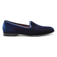 Load image into Gallery viewer, Women's Navy Velvet Slipper