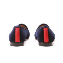 Load image into Gallery viewer, Women's Navy Velvet Slipper