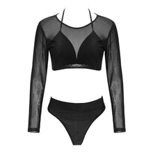Load image into Gallery viewer, Women's Swimsuit Bikini Set Women's High Waist Swimwear Long Sleeve 3PCS Swimsuit Triangle Three-Piece Suit Bandage Push-Up Swimsuit Bathing Beachwear Swimwear