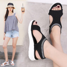 Load image into Gallery viewer, Women Sandals Breathable Comfort Walking Shoes Heels Summer Platform Sandal Casual Comfortable Sandals For Women Ankle Elastic Lightweight Soft Modern Beach Sandals