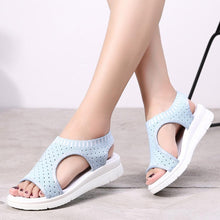 Load image into Gallery viewer, Women Sandals Breathable Comfort Walking Shoes Heels Summer Platform Sandal Casual Comfortable Sandals For Women Ankle Elastic Lightweight Soft Modern Beach Sandals