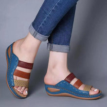 Load image into Gallery viewer, Women Sandals Fashion Shoes Summer Shoes With Heels Flip Flops Women Beach Casual Shoes Comfort Slip On Sandal Vintage Casual Summer Open Toe Low Heel Slipper Flat Shoes