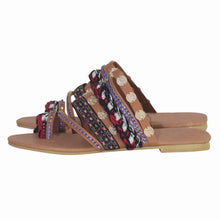 Load image into Gallery viewer, Women Sandals Flip-Flops Handmade Style Flip Flop Sandals Streetwear Fashion Shoes Women Flat Clip Toe Casual Floral Beach Flip Flop Comfy Shoes Summer Elegant Toe Ring Sandals