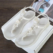 Load image into Gallery viewer, Women Sandals Flip Flops New Summer Fashion Beach Flower Breathable Non-Slip Flat Slides Casual Womens Flat Sandals T-strap Thong Summer Flip Flops Dressy Sandals