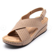Load image into Gallery viewer, Women Sandals New Summer Shoes Woman Sewing Hollow Out Casual Leather Comfortable Retro Sandals Cutout Leather Crisscross Open Toe Women Casual Summer Platform Walking Shoes