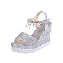 Load image into Gallery viewer, Women Sandals Summer Platform Sandals Buckle Strap Peep Toe Thick Bottom Modern Espadrille Sandals Platform Cross Buckle Strap Slingback Summer Open Toe Shoes
