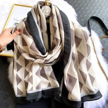 Load image into Gallery viewer, Women Scarf Leopard Print Cotton Large Size Scarfs For Winter Shawls Winter Warm Casual Wear For Women Lovely Floral Tassel Cotton ab Shawls Lady Silk Wraps Scarves