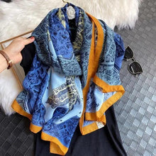 Load image into Gallery viewer, Women Scarf Leopard Print Cotton Large Size Scarfs For Winter Shawls Winter Warm Casual Wear For Women Lovely Floral Tassel Cotton ab Shawls Lady Silk Wraps Scarves