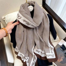 Load image into Gallery viewer, Women Scarf Leopard Print Cotton Large Size Scarfs For Winter Shawls Winter Warm Casual Wear For Women Lovely Floral Tassel Cotton ab Shawls Lady Silk Wraps Scarves
