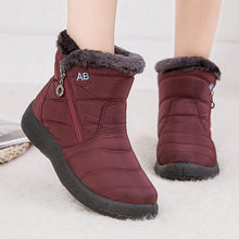 Load image into Gallery viewer, Women Snow Boots Warm Short Fur Plush Winter Ankle Boots Zip Comfort Warm Shoes Anti-Slip Fur Lined Ankle Short Boots Waterproof Slip On Outdoor Lightweight Shoes