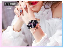 Load image into Gallery viewer, Women Starry Sky Clock Luxury Women Watches Fashion Diamond Quartz Wristwatches Women's Fashion Starry Sky Watch Luxury Analog Stardust Watches For Girls Casual Luminous Ladies Wrist Watch With Stainless Steel Mesh Band Dress Watch