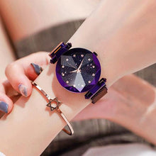 Load image into Gallery viewer, Women Starry Sky Clock Luxury Women Watches Fashion Diamond Quartz Wristwatches Women's Fashion Starry Sky Watch Luxury Analog Stardust Watches For Girls Casual Luminous Ladies Wrist Watch With Stainless Steel Mesh Band Dress Watch