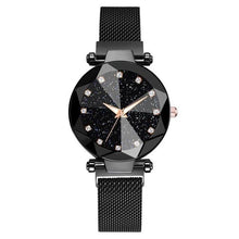 Load image into Gallery viewer, Women Starry Sky Clock Luxury Women Watches Fashion Diamond Quartz Wristwatches Women's Fashion Starry Sky Watch Luxury Analog Stardust Watches For Girls Casual Luminous Ladies Wrist Watch With Stainless Steel Mesh Band Dress Watch