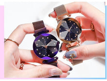 Load image into Gallery viewer, Women Starry Sky Clock Luxury Women Watches Fashion Diamond Quartz Wristwatches Women's Fashion Starry Sky Watch Luxury Analog Stardust Watches For Girls Casual Luminous Ladies Wrist Watch With Stainless Steel Mesh Band Dress Watch