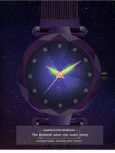 Load image into Gallery viewer, Women Starry Sky Clock Luxury Women Watches Fashion Diamond Quartz Wristwatches Women's Fashion Starry Sky Watch Luxury Analog Stardust Watches For Girls Casual Luminous Ladies Wrist Watch With Stainless Steel Mesh Band Dress Watch