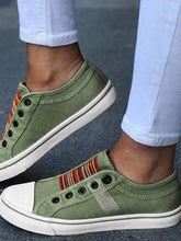 Load image into Gallery viewer, Women Summer Autumn Sneakers Low-Cut Trainers Canvas Flat Sneakers Casual Slip On Canvas Comfortable Walking Flats Shoes For Womens