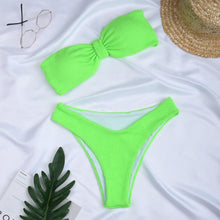 Load image into Gallery viewer, Women Swimsuit Female Bikini Swimwear Women Bikini Set Swimming Suit Bandage Bikini Set Push-Up Swimwear Beachwear Swimsuit Bathing Suits Off Shoulder High Waist Beachwear Set