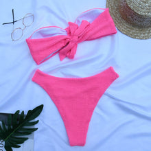 Load image into Gallery viewer, Women Swimsuit Female Bikini Swimwear Women Bikini Set Swimming Suit Bandage Bikini Set Push-Up Swimwear Beachwear Swimsuit Bathing Suits Off Shoulder High Waist Beachwear Set
