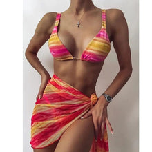 Load image into Gallery viewer, Women Swimsuit High Quality Thong Bikinis Set Swimwear Female Bathing Suit 3 Piece Set Swimsuits