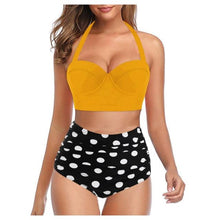 Load image into Gallery viewer, Women Swimsuits Vintage Push Up Polka Dot Plus Size Bathing Suits High Waist Bikini Underwire High Waist Swimsuit Bathing Suits Bikini Women Swimsuits Vintage Push Up Bathing Suits