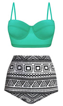 Load image into Gallery viewer, Women Swimsuits Vintage Push Up Polka Dot Plus Size Bathing Suits High Waist Bikini Underwire High Waist Swimsuit Bathing Suits Bikini Women Swimsuits Vintage Push Up Bathing Suits